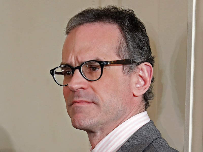 National Security Advisor Michael Anton waits in the White House in Washington, D.C., for the start of a news conference, Feb. 16, 2017.