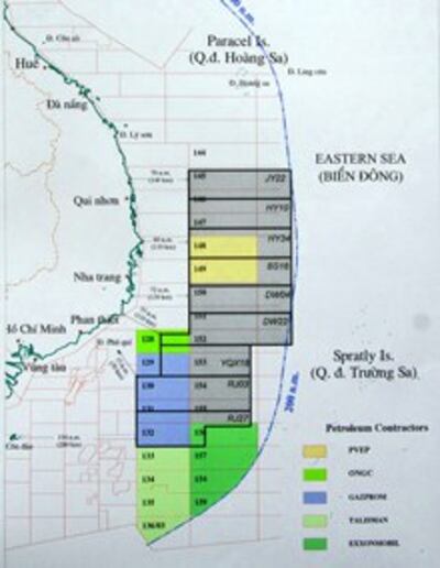 Những lô dầu đã phân định trong vùng đặc quyền lãnh hải Việt Nam- PVN graphic