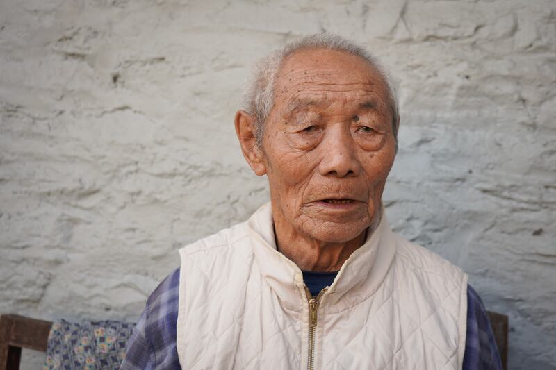 Tashi Dhondup, 90, a military training instructor at the Mustang guerrilla camp, at home in Paljorling Tibetan settlement in Pokhara, Nepal, in November 2024.
