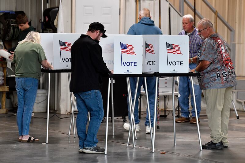 Voters cast their ballots on Election Day in Frankfort, Kentucky, Nov. 5, 2024.