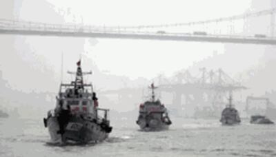 Tàu cảnh sát biển Trung Quốc trong một cuộc diễn tập ở Chương Châu, tỉnh Phúc Kiến của Trung Quốc, ảnh chụp trước đây. AFP photo.