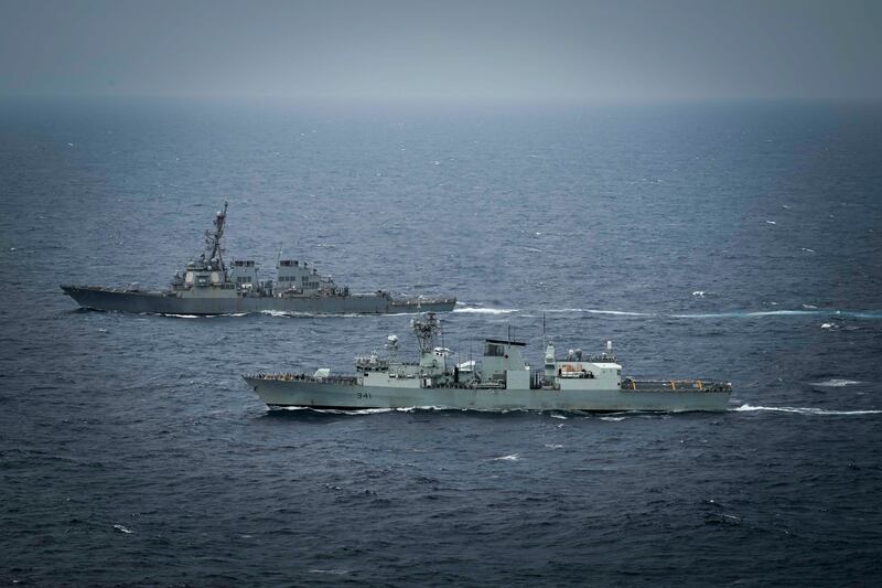 USS Higgins and HMCS Ottawa conducted a bilateral exercise in South China Sea, Jan. 8-11, 2025.
Credit: Canadian Armed Forces