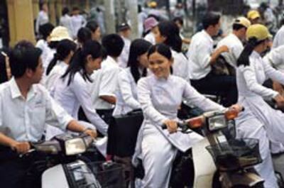 Học sinh một trường trung học ở Sài Gòn